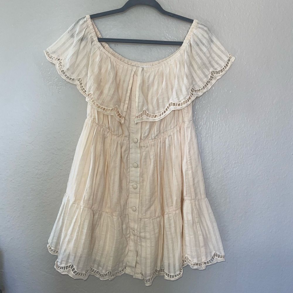 lovers + friends kavi off the shoulder mini dress